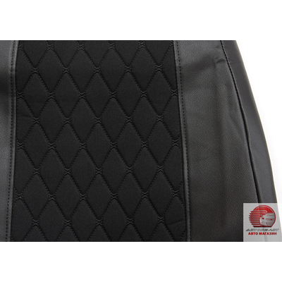 Кликните для увеличения изображения Чехлы сидений для а/м Газель Фермер 6-ти мест. (черный) жаккард стеганый/ экокожа