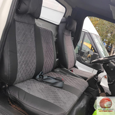 Авточехолы из экокожи для Hyundai HD-72 (HD-78) (3 места)