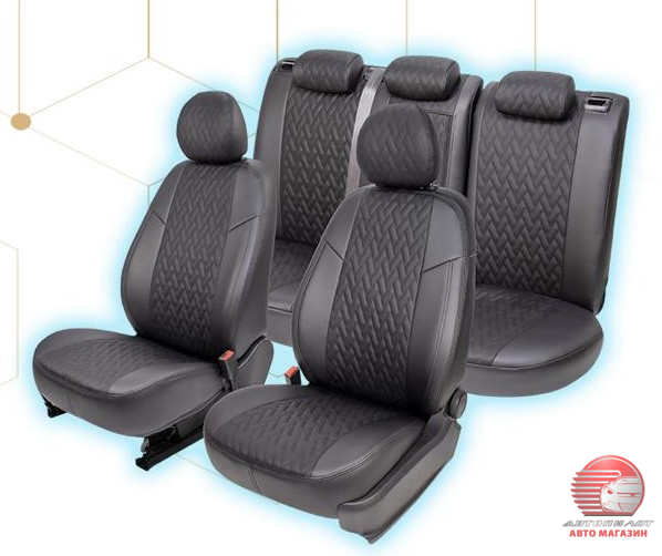 Чехлы для Hyundai Tucson III с 15-21 г., черный, экокожа Nappa ромб