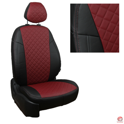 Чехлы для Mazda CX-5 II (40/60) Китайская сборка с 21, черный/бордовый, экокожа ромб.