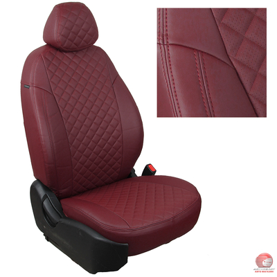 Чехлы для Geely Atlas I c 16-22 г.в. бордовый, экокожа