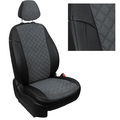 Чехлы для Ford Focus II Ghia/Titanium Sd/Hb/Wag с 05-11 г.в. черный/серый, экокожа/алькантара ромб
